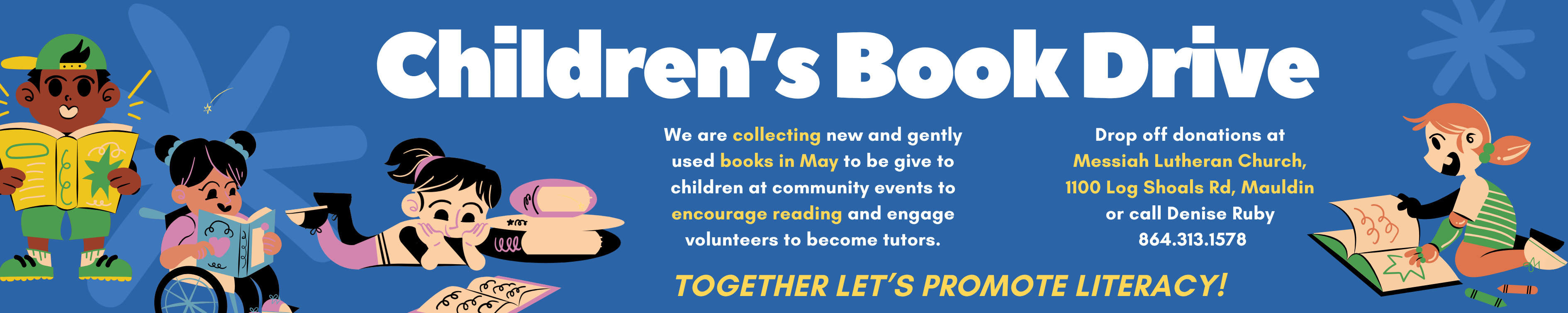 May 2026 Book Drive Banner